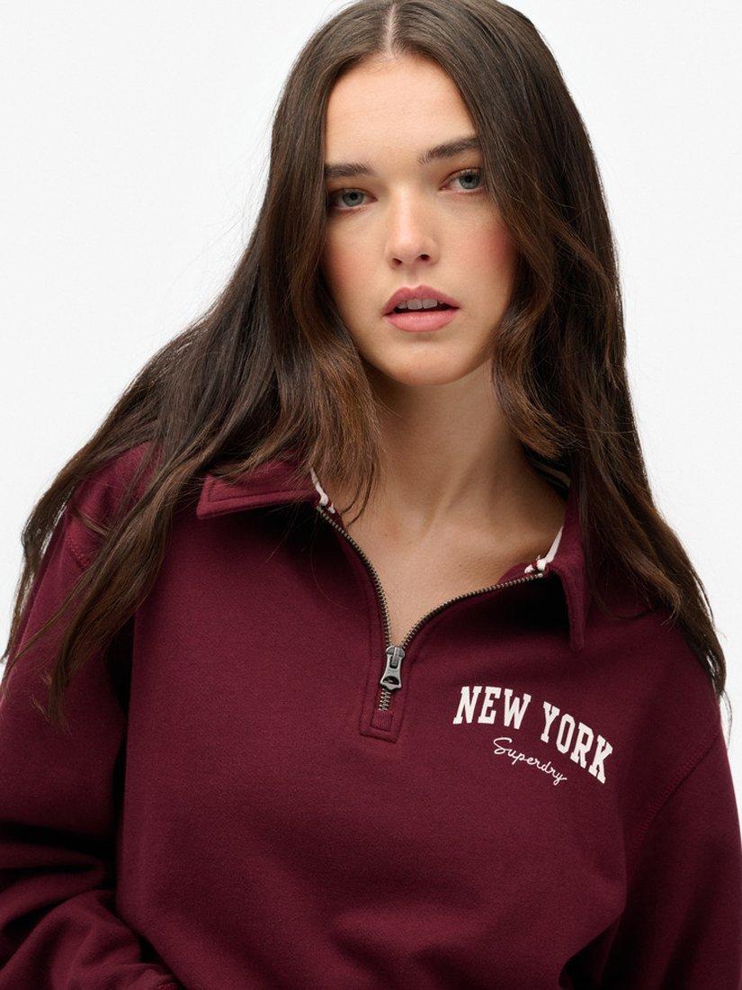 Product image 4 of 5, which shows Superdry Athletic Essentials 1/2 Zip Jumper, Port Red, 10