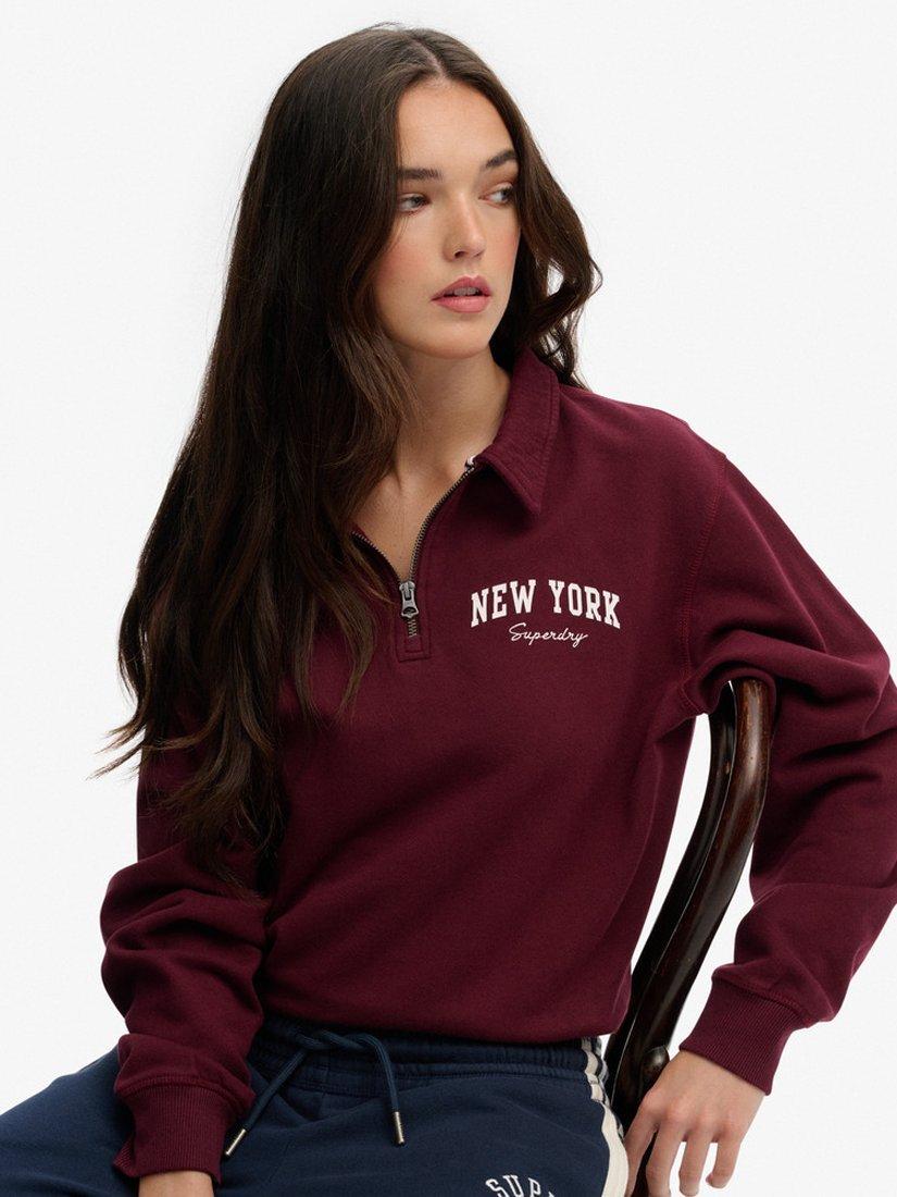 Product image 5 of 5, which shows Superdry Athletic Essentials 1/2 Zip Jumper, Port Red, 10