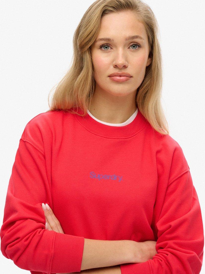 Product image 2 of 4, which shows Superdry Core Logo City Graphic Crew Sweatshirt, Hyper Fire Pink, 10