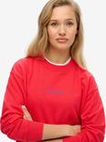 Superdry Core Logo City Graphic Crew Sweatshirt, Hyper Fire Pink