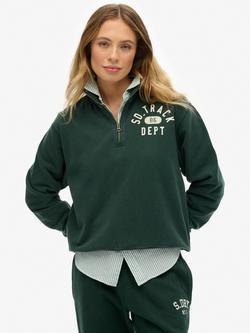 Superdry Athletic Essentials Appliqué 1/2 Zip Sweatshirt, Enamel Green, Enamel Green
