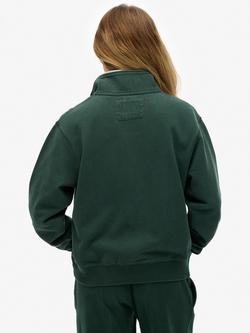 Superdry Athletic Essentials Appliqué 1/2 Zip Sweatshirt, Enamel Green - view 2, Enamel Green