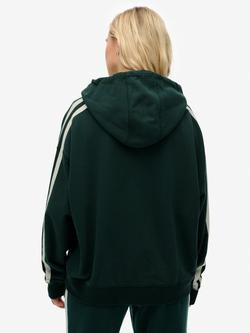Superdry Athletic Essentials Relaxed Raglan Zip Hoodie, Enamel Green - view 2, Enamel Green