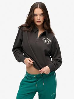 Superdry Athletic Essentials 1/2 Zip Jumper, Bison Black