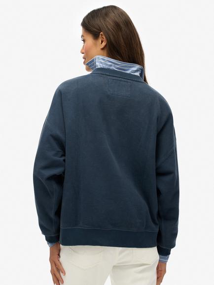 Superdry Athletic Essentials Tonal Appliqué Crew Sweatshirt - view 2, Richest Navy