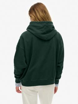 Superdry Athletic Essentials Relaxed Hoodie, Enamel Green - view 2, Enamel Green