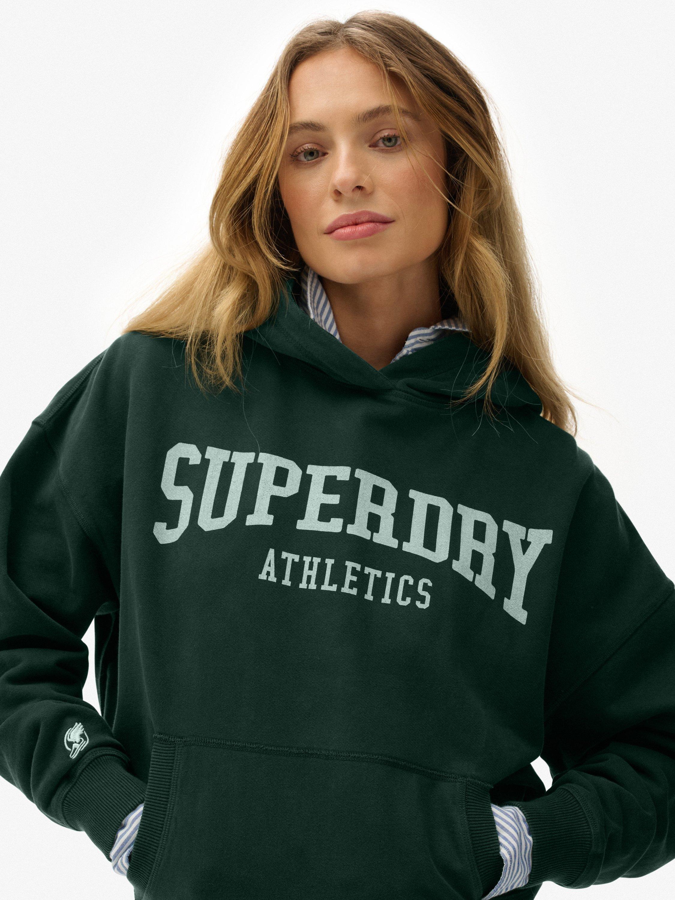 Product image 5 of 5, which shows Superdry Athletic Essentials Relaxed Hoodie, Enamel Green, 10