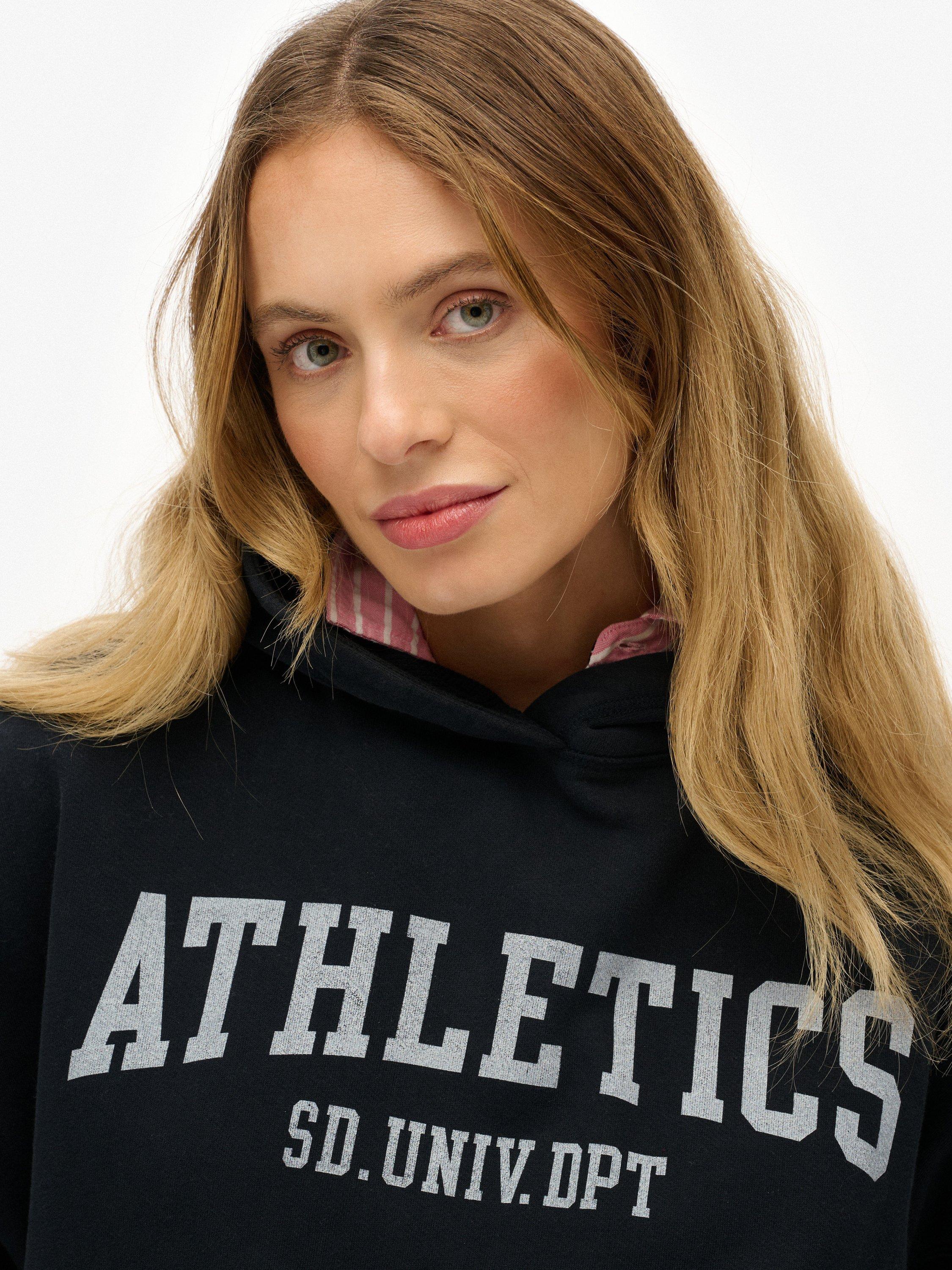 Product image 4 of 6, which shows Superdry Athletic Essentials Relaxed Hoodie, Eclipse Navy, 10