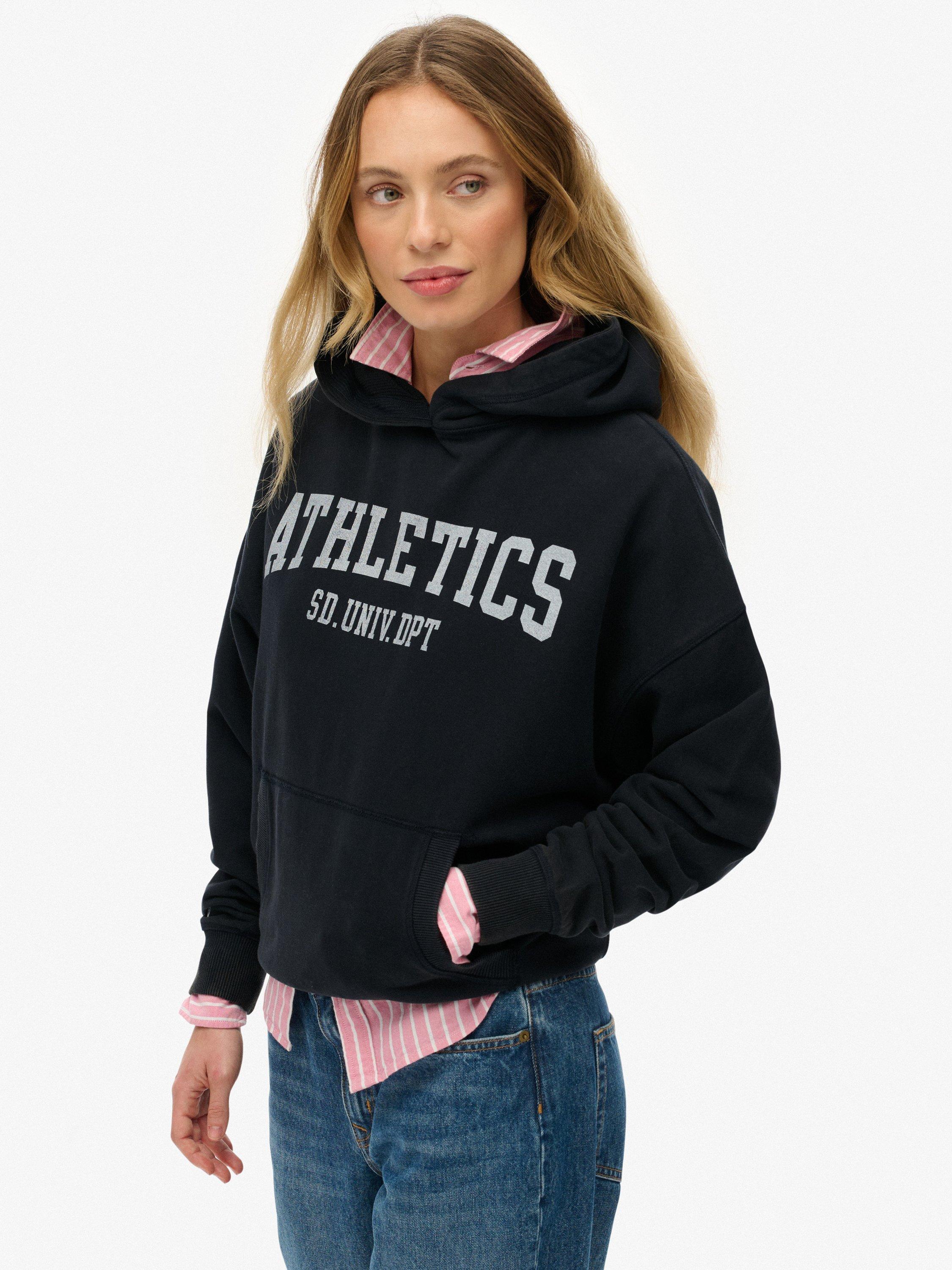 Product image 5 of 6, which shows Superdry Athletic Essentials Relaxed Hoodie, Eclipse Navy, 10