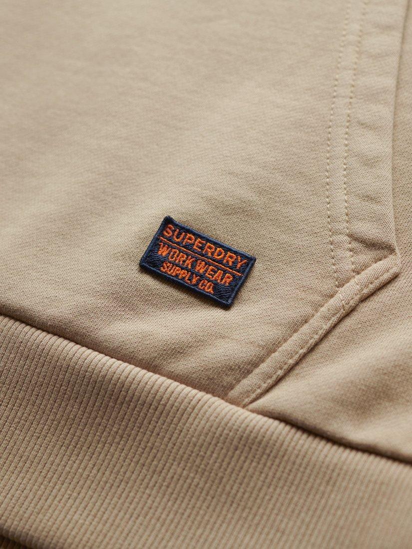 Product image 5 of 5, which shows Superdry Embroidered Core Logo Relaxed Hoodie, Feather Grey, 10