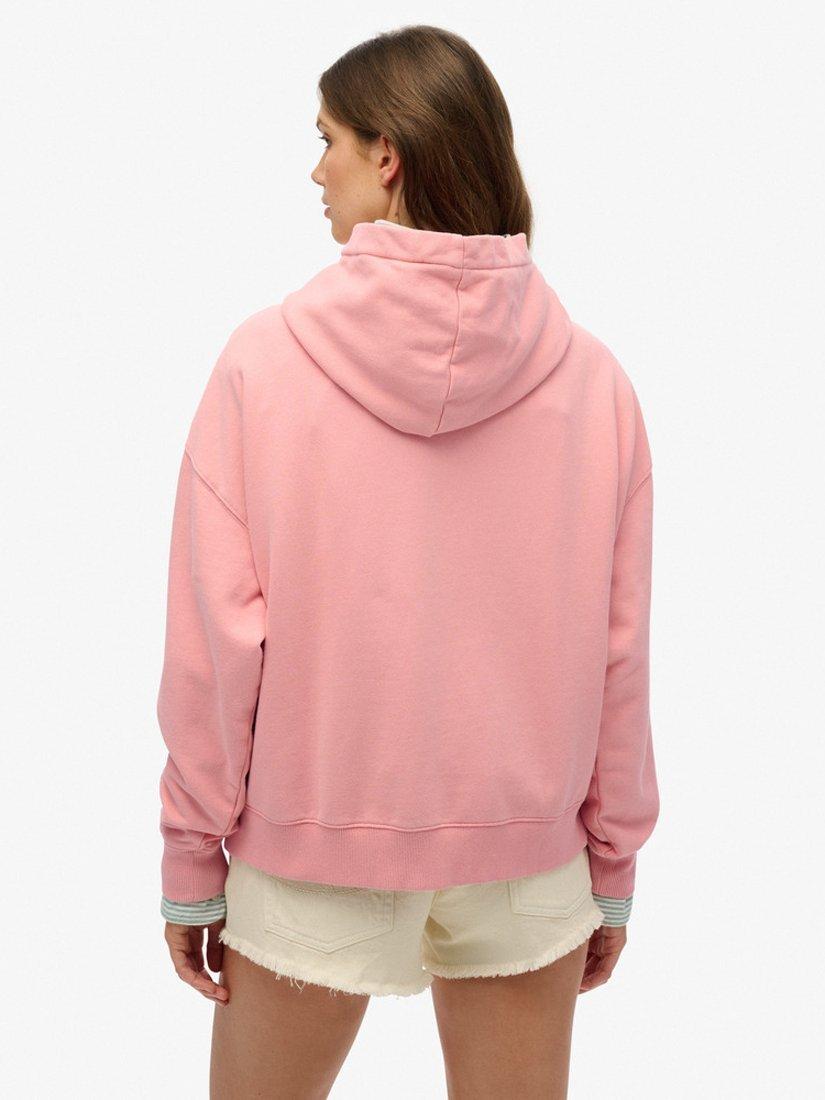 Product image 3 of 5, which shows Superdry Vintage Logo Rhinestone Hoodie, Peach Amber, 10