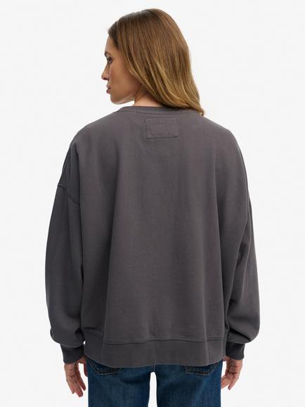 Superdry Athletic Essentials Relaxed Applique Sweatshirt, Charcoal - view 2, Charcoal
