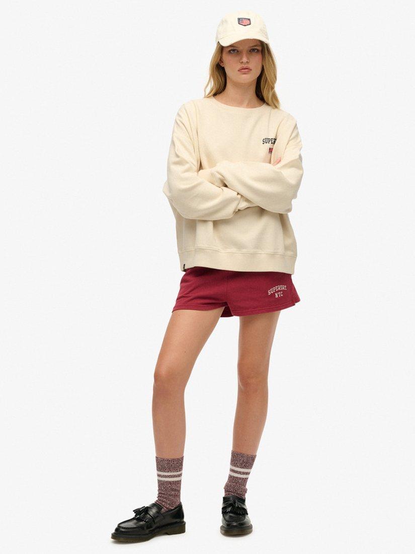 Product image 3 of 4, which shows Superdry Athletic Essentials Relaxed Crew Sweatshirt, Desert Bone White, 10