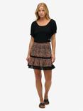 Superdry Printed Lace Trim Mini Skirt, Multi
