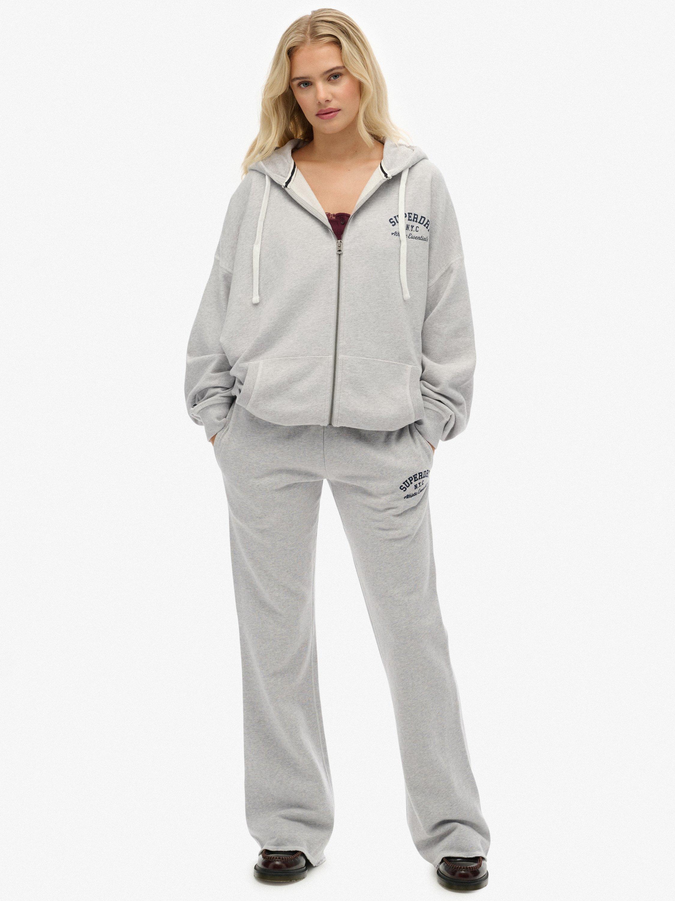 Product image 3 of 5, which shows Superdry Athletic Essentials Oversized Zip Hoodie, Glacier Grey Marl, 10