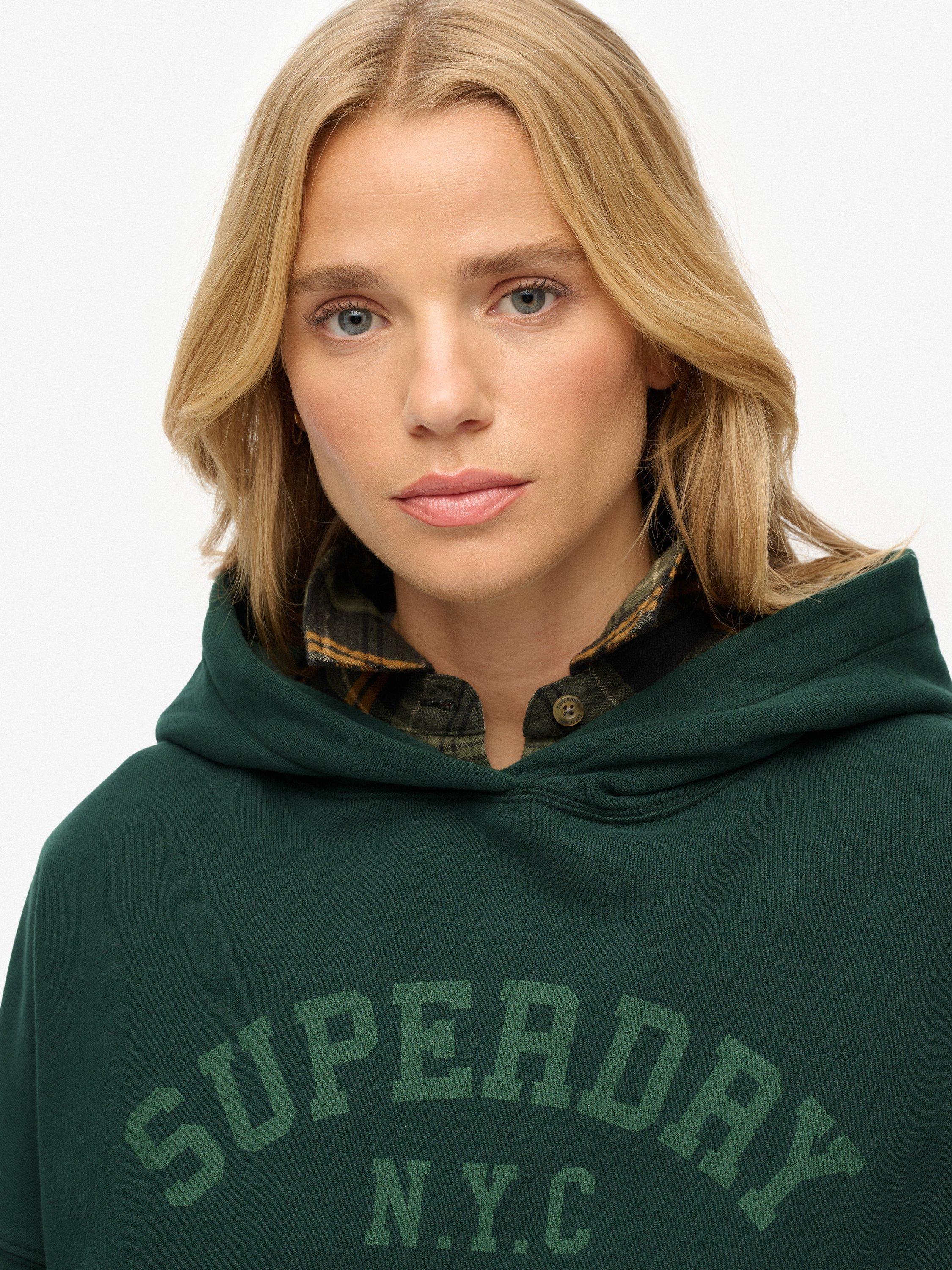 Product image 5 of 6, which shows Superdry Athletic Essentials Relaxed Hoodie, Enamel Green, 10