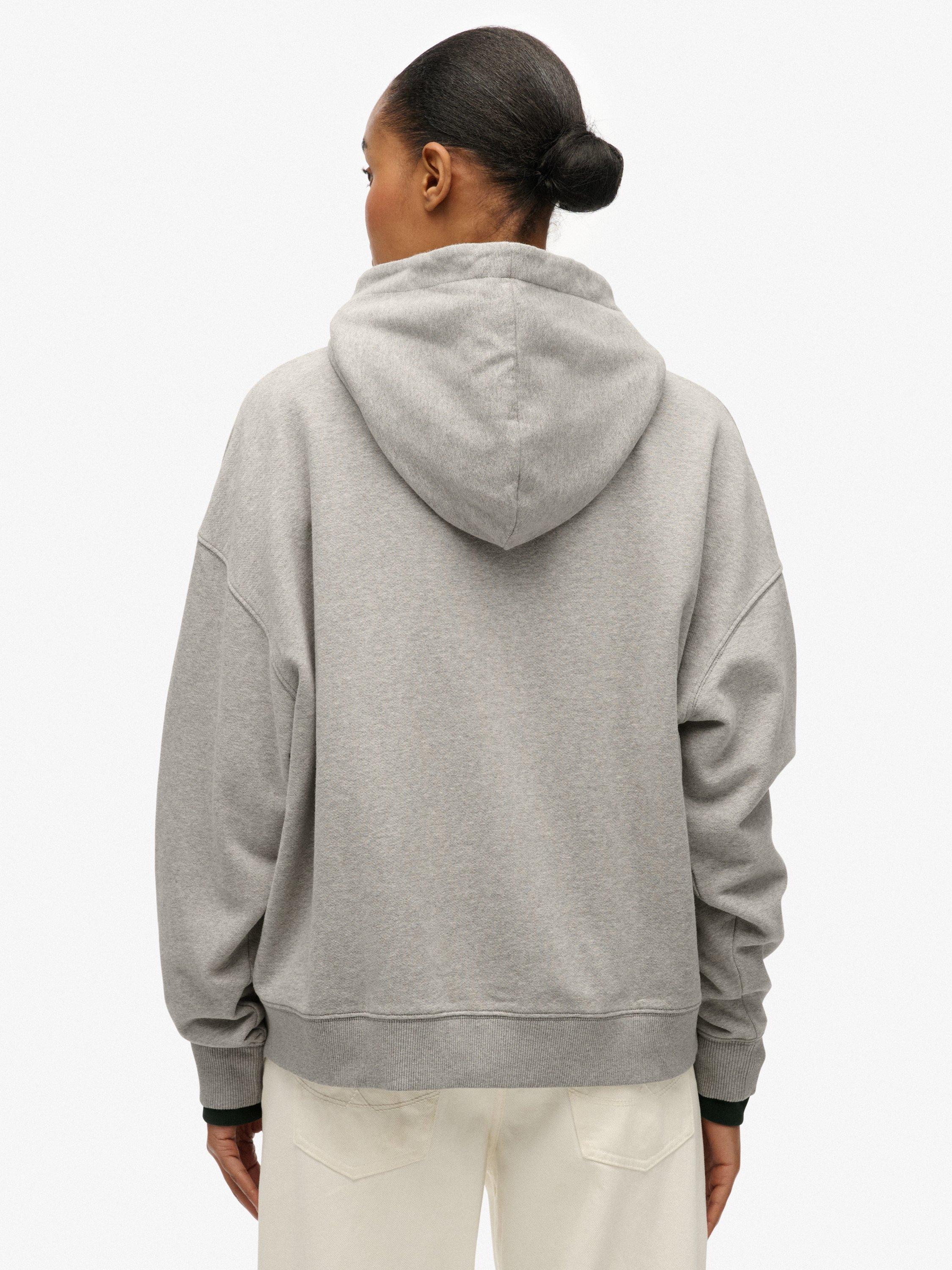 Product image 2 of 6, which shows Superdry Cotton Athletic Essentials Relaxed Hoodie, Athletic Grey Marl, 10