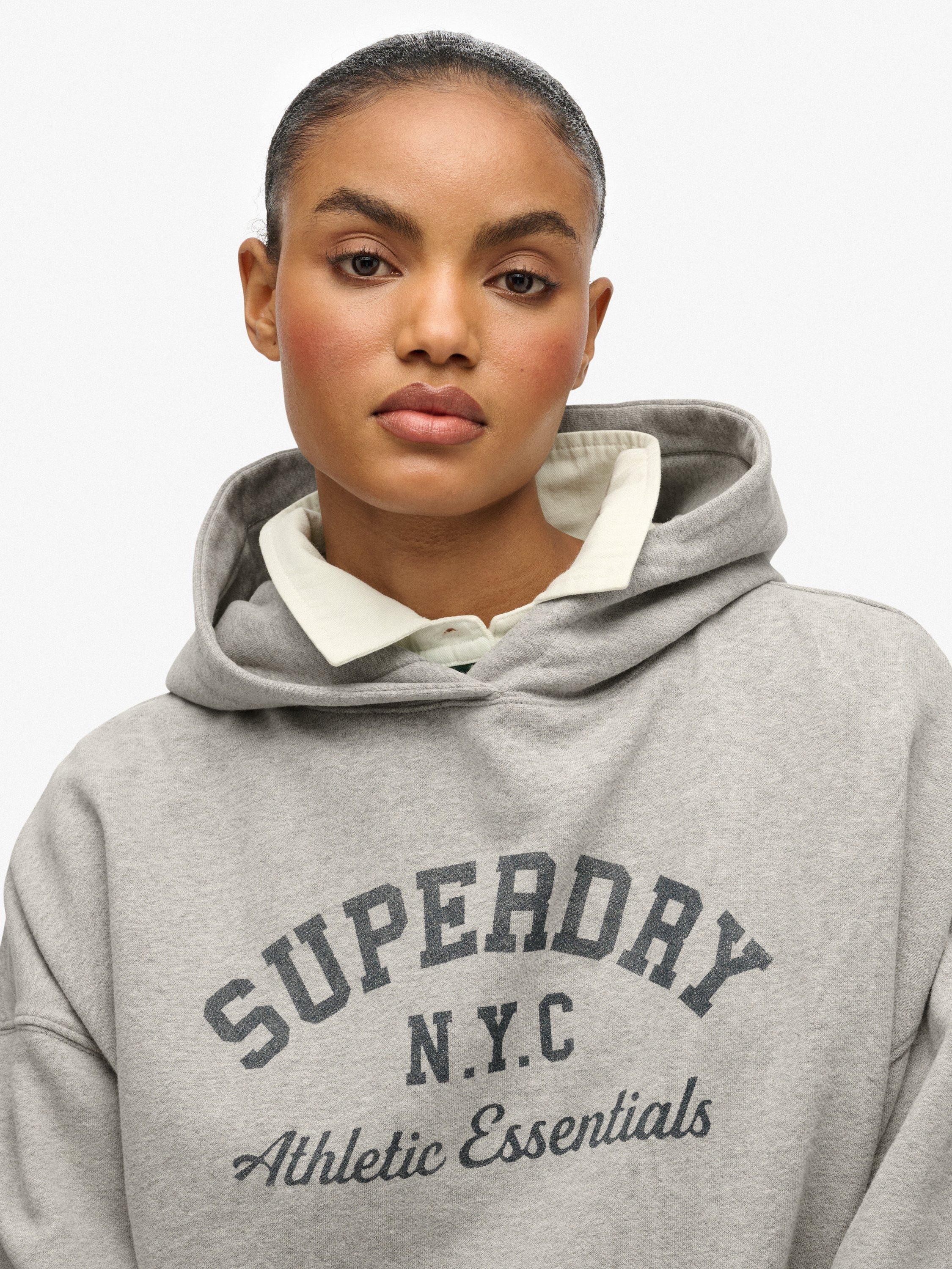 Product image 5 of 6, which shows Superdry Cotton Athletic Essentials Relaxed Hoodie, Athletic Grey Marl, 10
