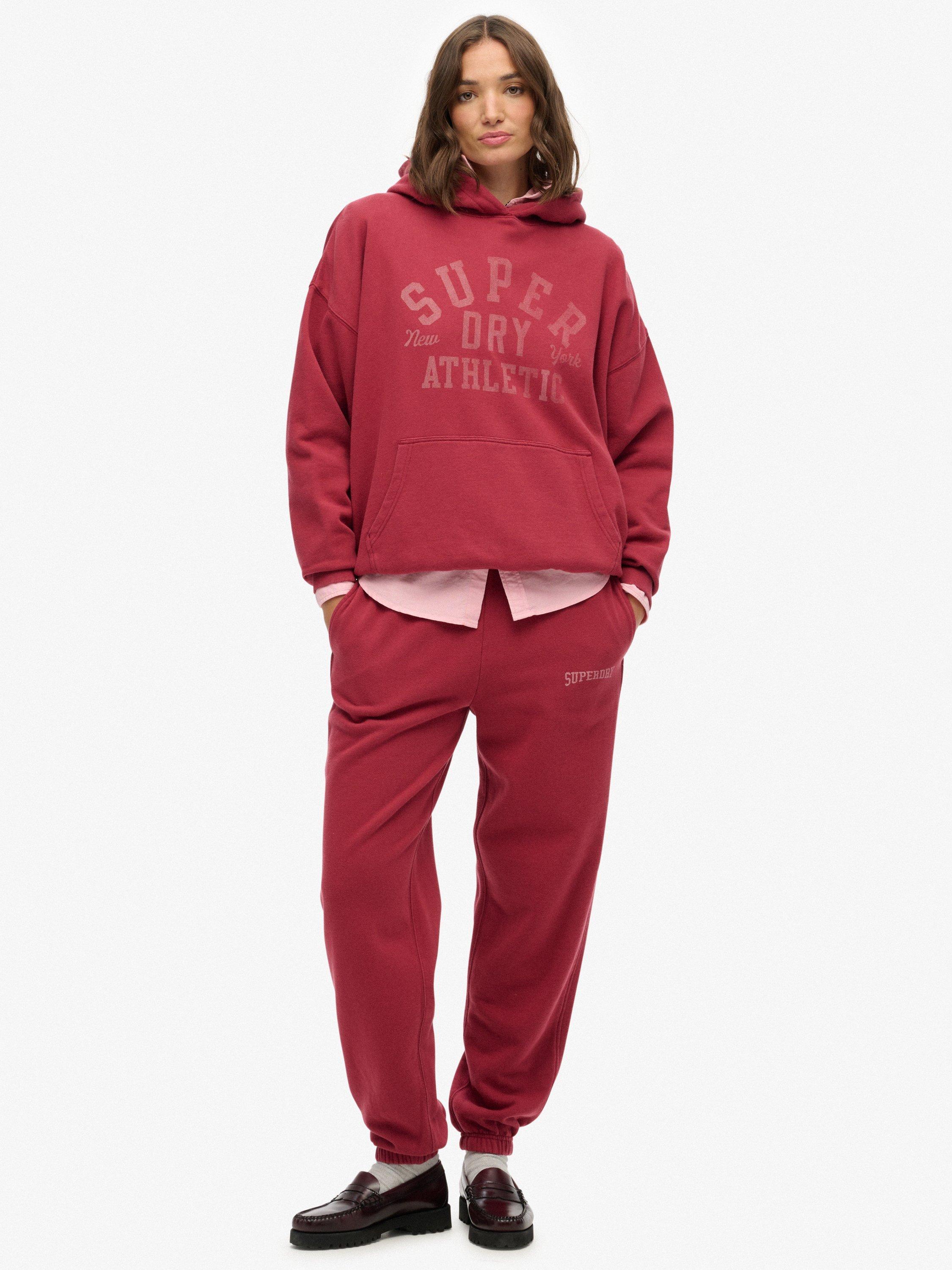 Product image 3 of 6, which shows Superdry Athletic Essentials Relaxed Hoodie, Bordeaux Red, 10