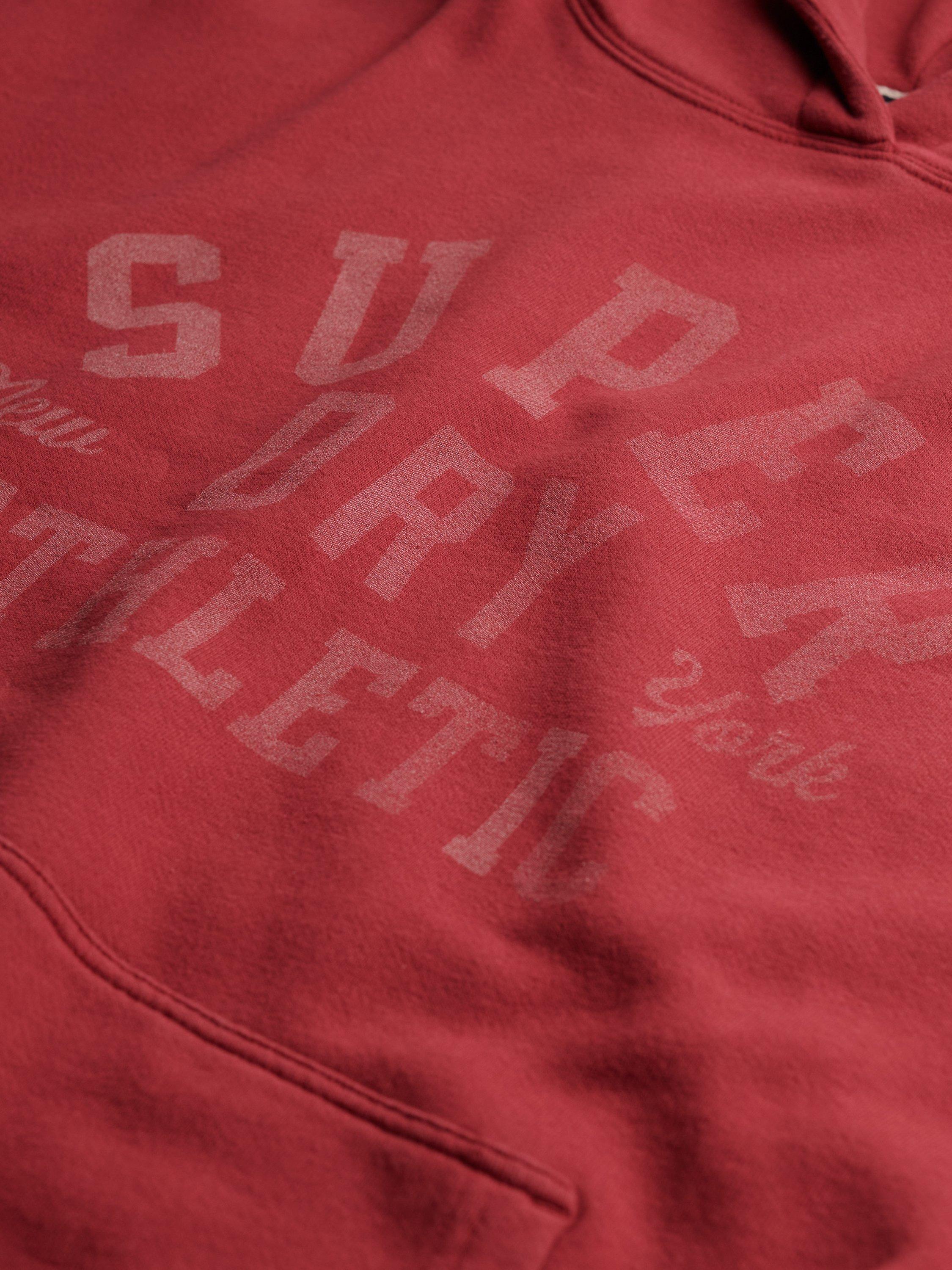 Product image 6 of 6, which shows Superdry Athletic Essentials Relaxed Hoodie, Bordeaux Red, 10