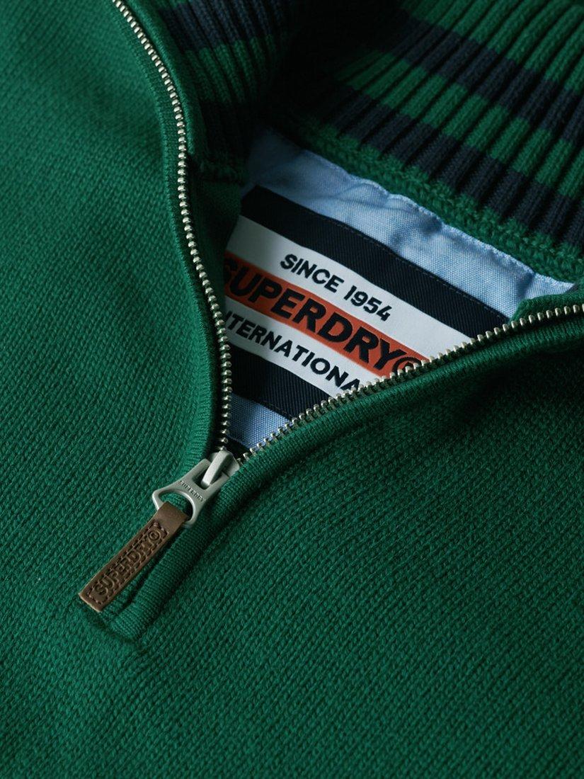 Product image 5 of 5, which shows Superdry Oversized Classic 12 Zip Jumper, Forest Green, XS