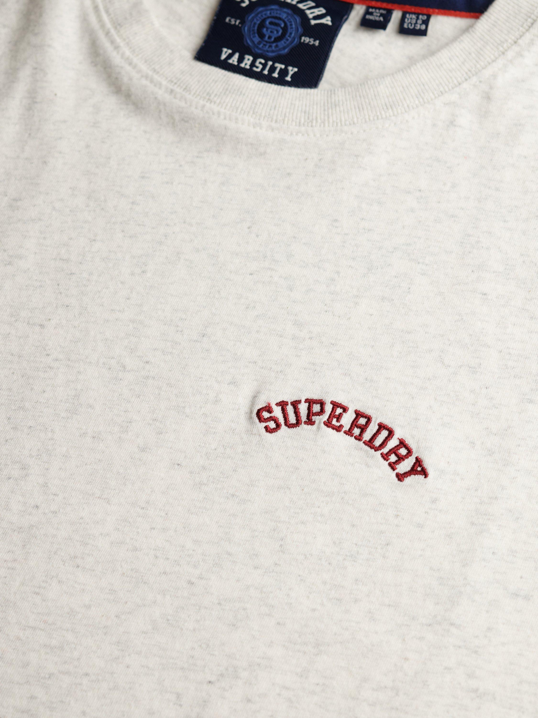 Product image 6 of 6, which shows Superdry Essential Logo Fitted T-Shirt, Vintage White Marl, 10