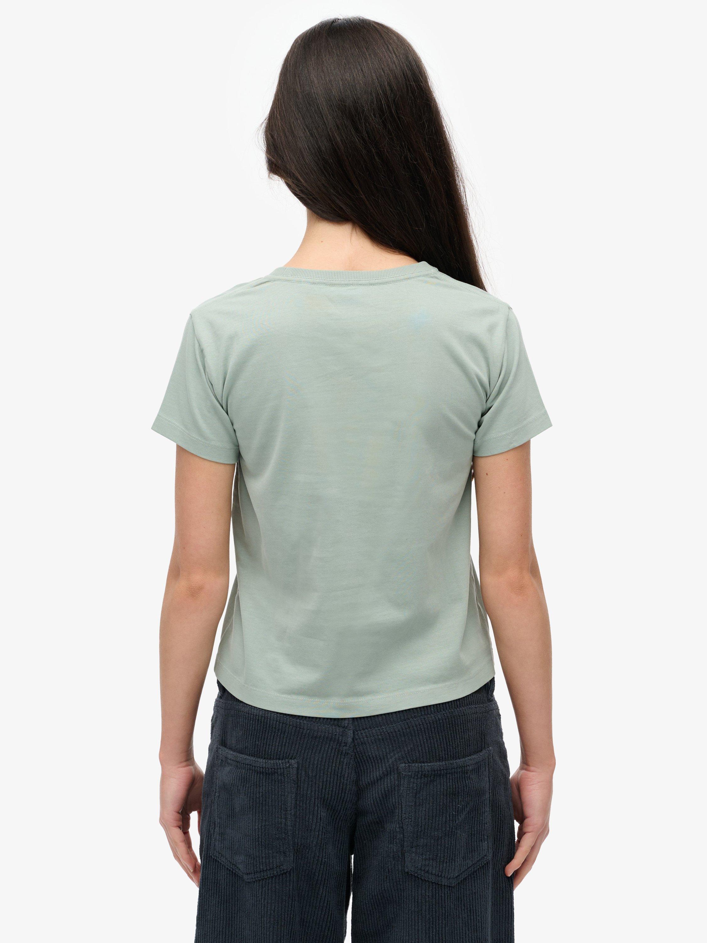 Product image 2 of 5, which shows Superdry Athletic Graphic Fitted T-Shirt, Light Jade Green, 10