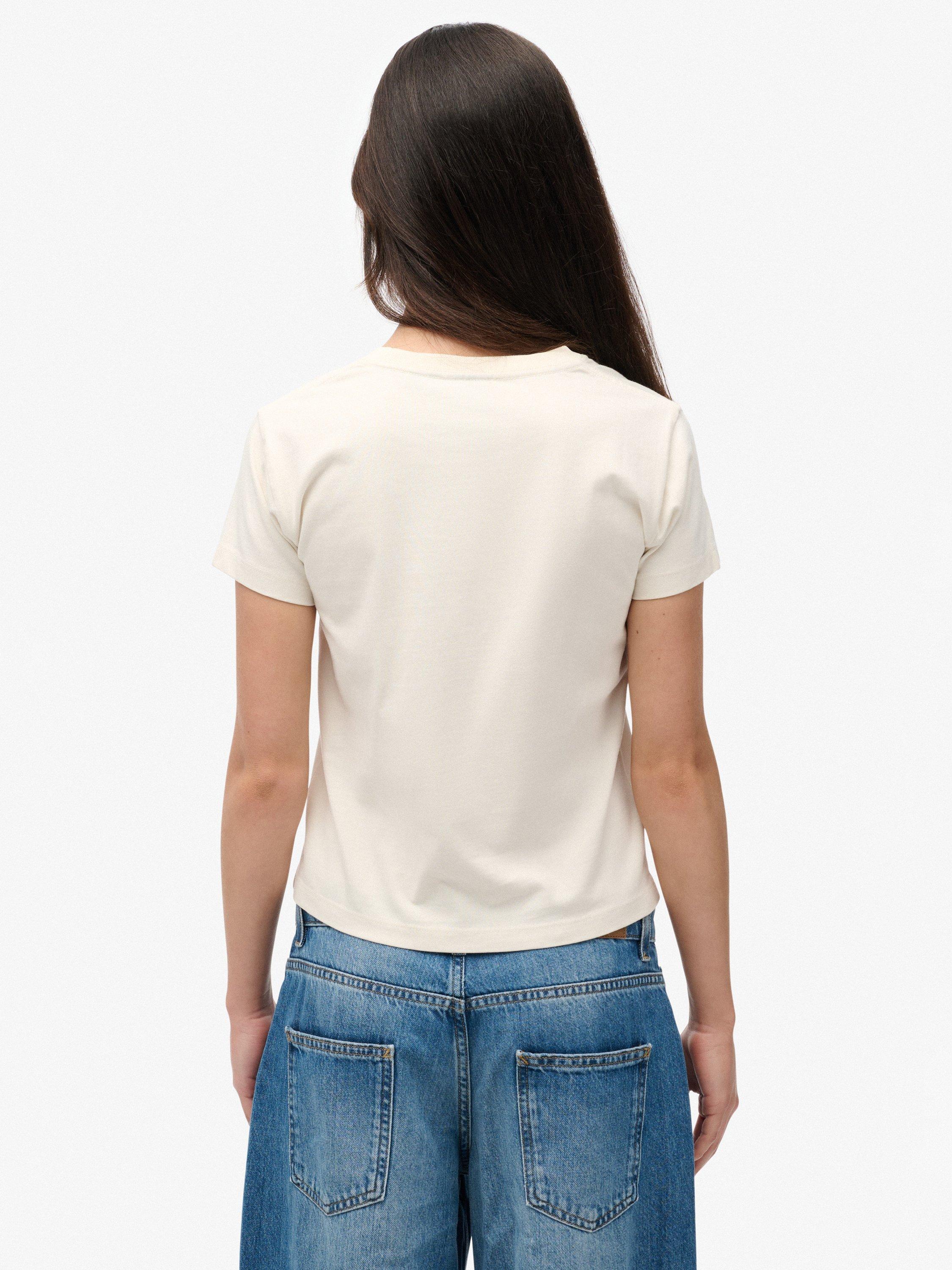 Product image 2 of 5, which shows Superdry Athletic Graphic Fitted T-Shirt, Desert Bone   White, 10
