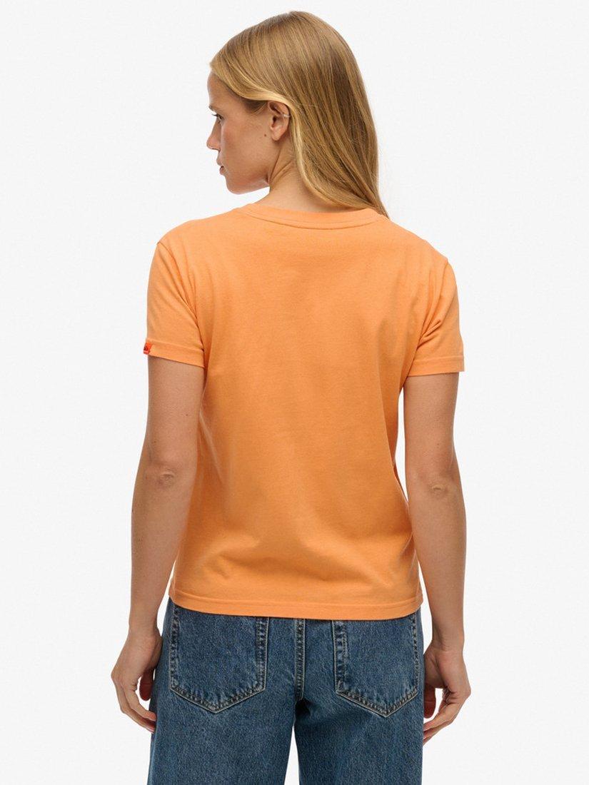 Product image 2 of 4, which shows Superdry Surf Logo Fitted T-Shirt, Autumn Sunset Orange, 10