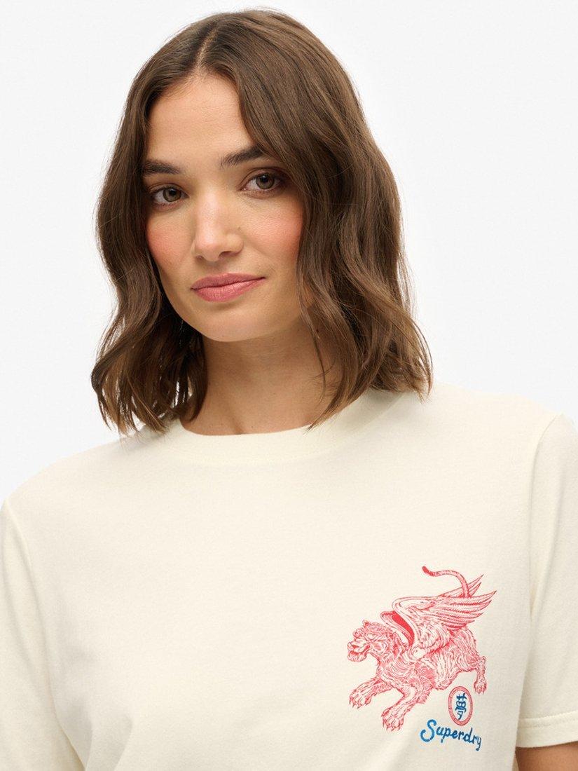 Product image 4 of 5, which shows Superdry Tokyo Narrative Relaxed T-Shirt, Off White, 10