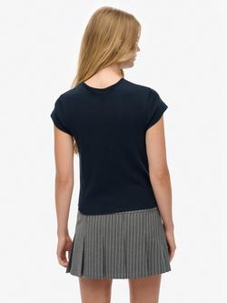 Superdry Athletic Essential T-Shirt, Eclipse Navy - view 2, Eclipse Navy