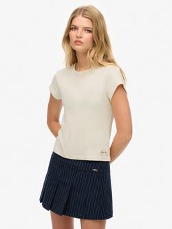 Superdry Athletic Essential T-Shirt, Desert Bone   White, Desert Bone   White