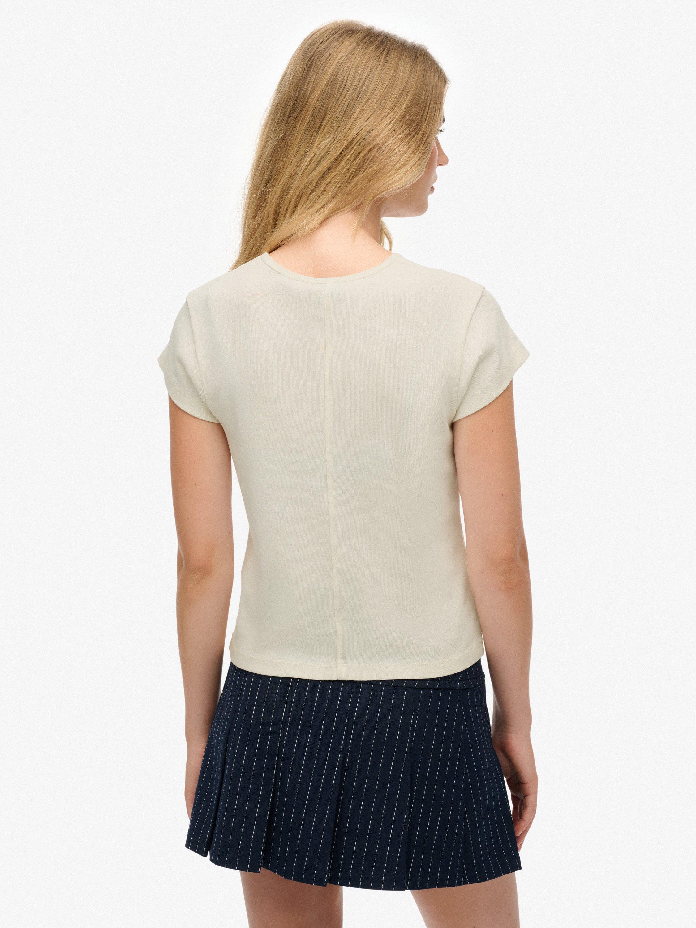 Product image 2 of 6, which shows Superdry Athletic Essential T-Shirt, Desert Bone   White, 10