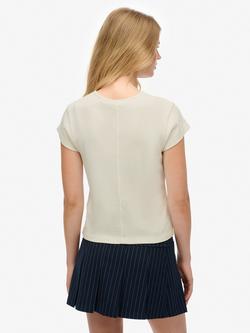 Superdry Athletic Essential T-Shirt, Desert Bone   White - view 2, Desert Bone   White