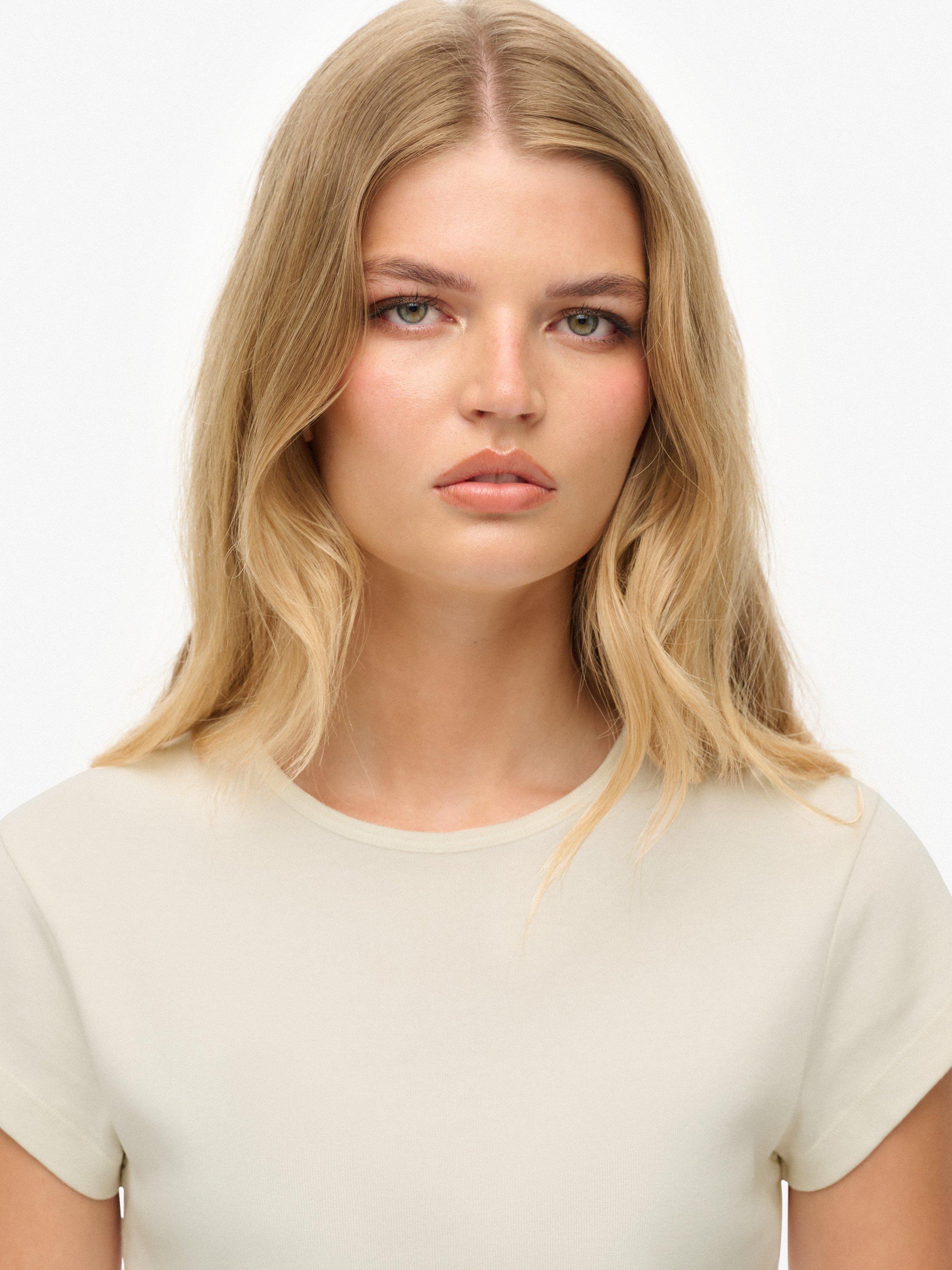 Product image 5 of 6, which shows Superdry Athletic Essential T-Shirt, Desert Bone   White, 10