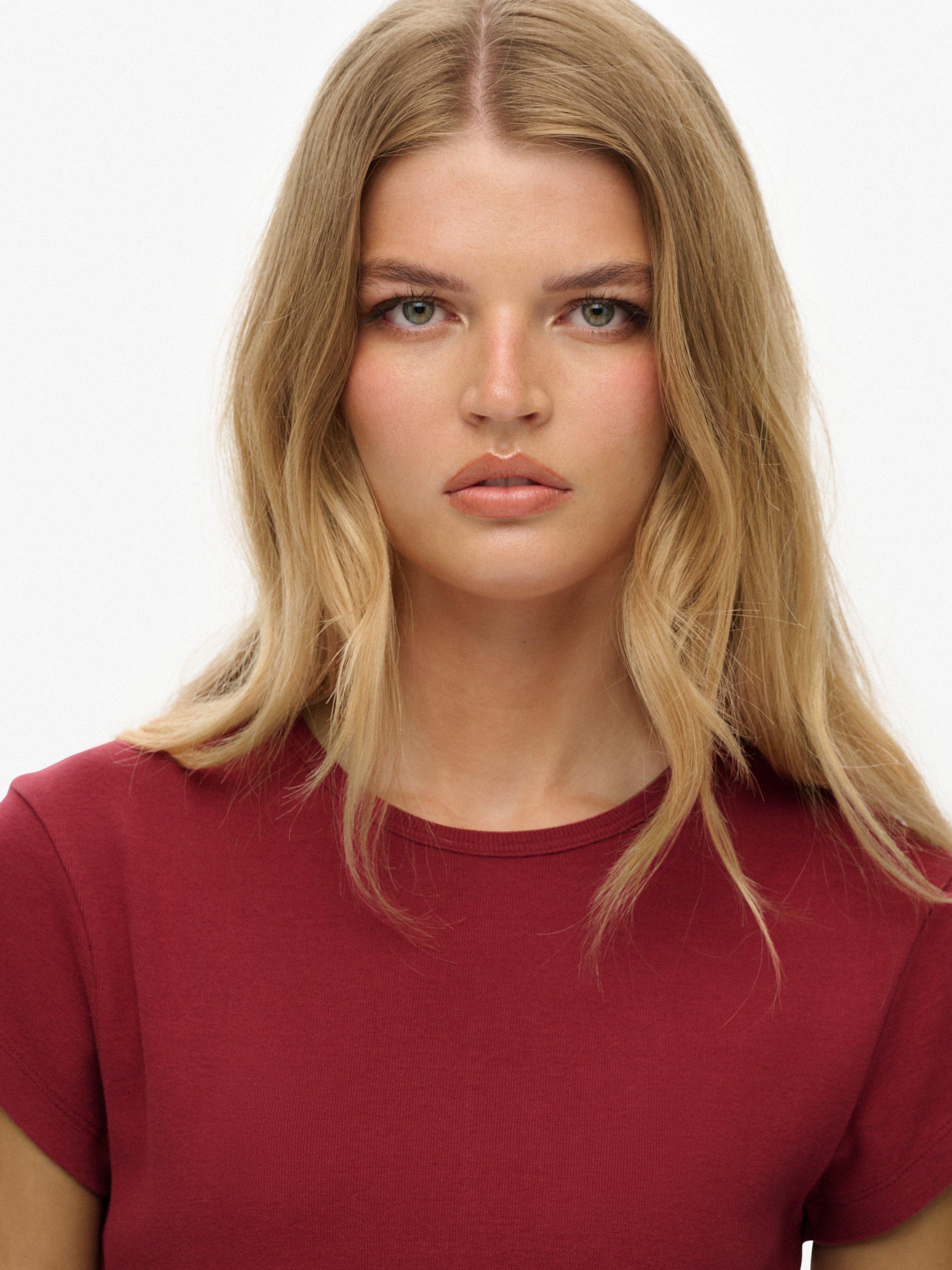 Product image 5 of 6, which shows Superdry Athletic Essential T-Shirt, Bordeaux Red, 10