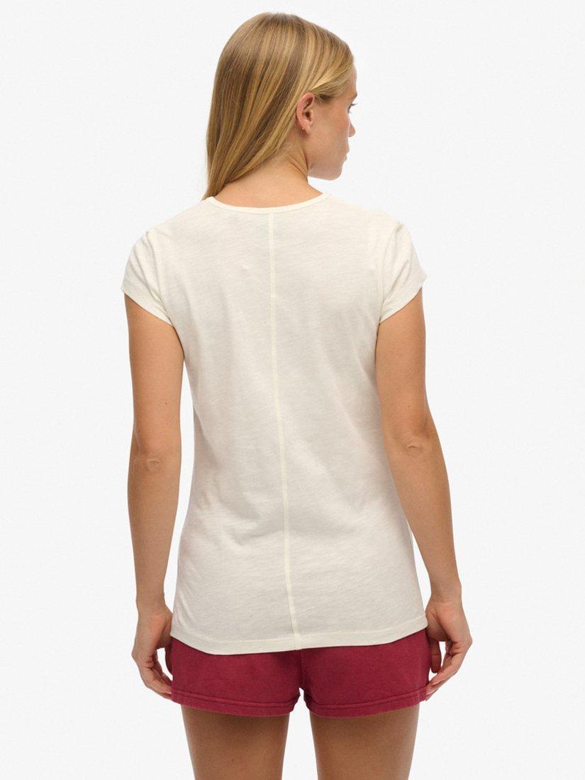 Product image 2 of 5, which shows Superdry Athletic Essential Slub T-Shirt, Off White, 10