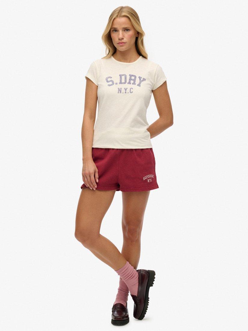 Product image 3 of 5, which shows Superdry Athletic Essential Slub T-Shirt, Off White, 10