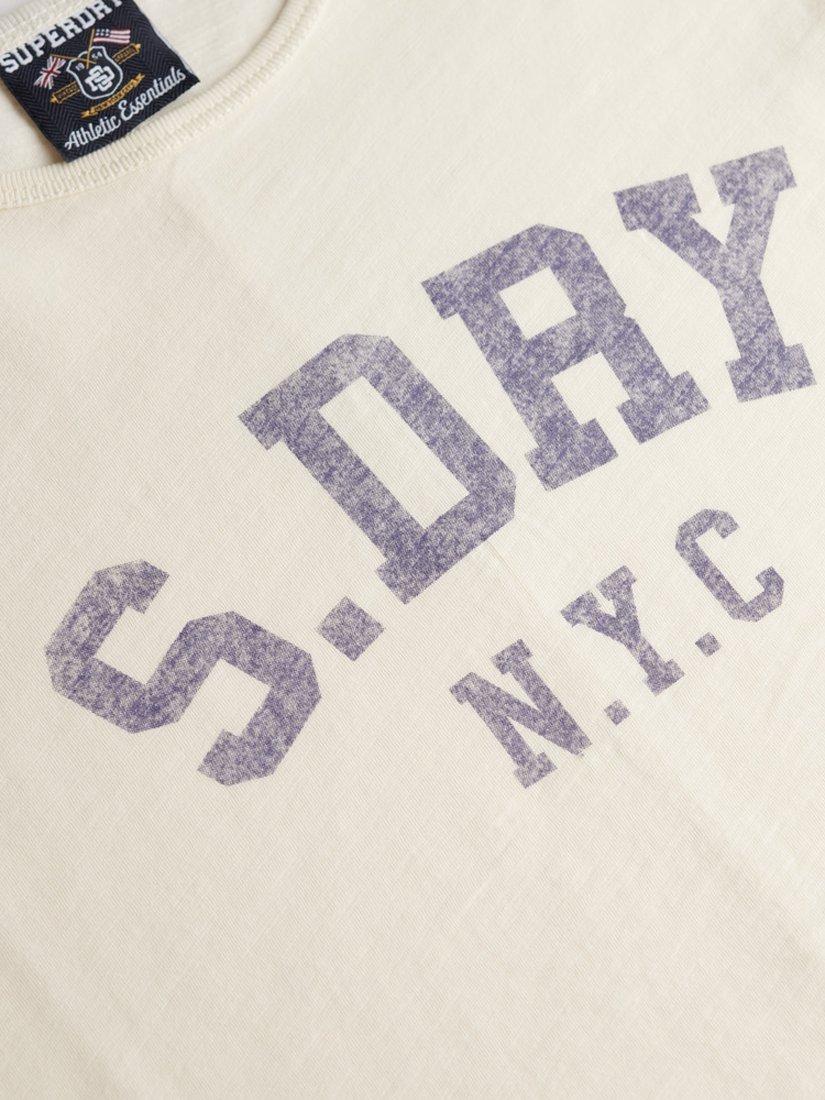 Product image 5 of 5, which shows Superdry Athletic Essential Slub T-Shirt, Off White, 10
