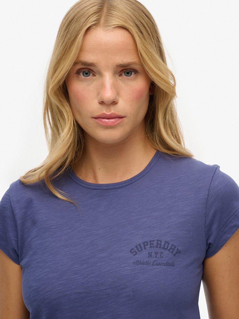 Product image 4 of 5, which shows Superdry Athletic Essential Slub T-Shirt, Mariner Navy, 10