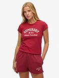 Superdry Athletic Essential Slub T-Shirt, Bordeaux Red