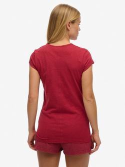 Superdry Athletic Essential Slub T-Shirt, Bordeaux Red - view 2, Bordeaux Red