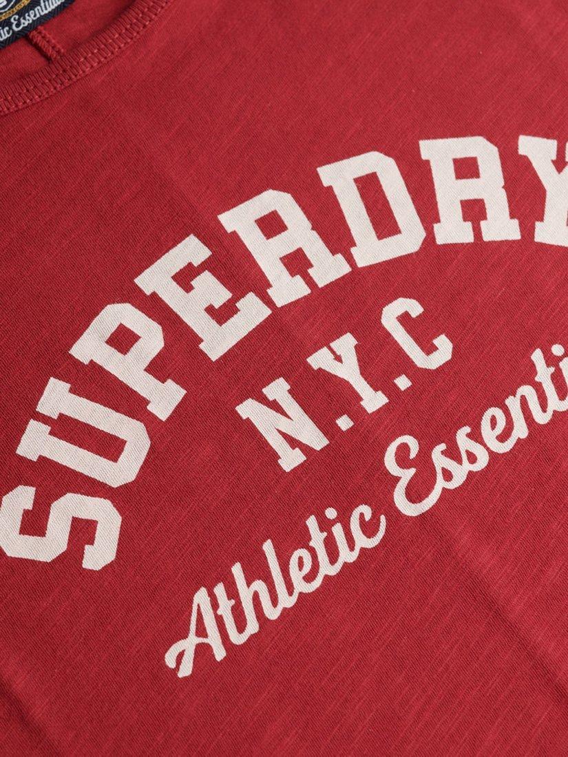 Product image 5 of 5, which shows Superdry Athletic Essential Slub T-Shirt, Bordeaux Red, 10