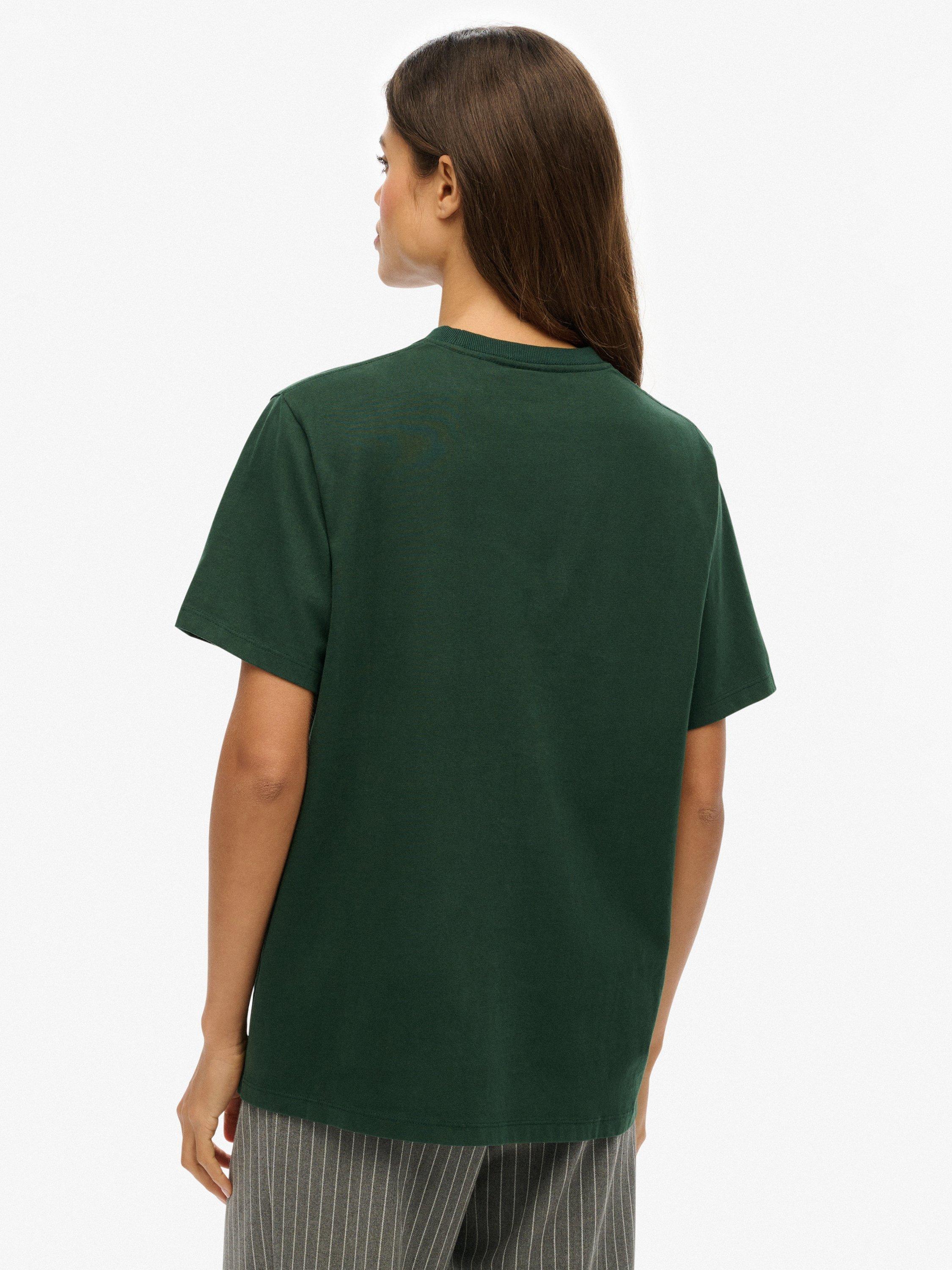 Product image 2 of 5, which shows Superdry Athletic Essentials Oversized T-Shirt, Enamel Green, 10