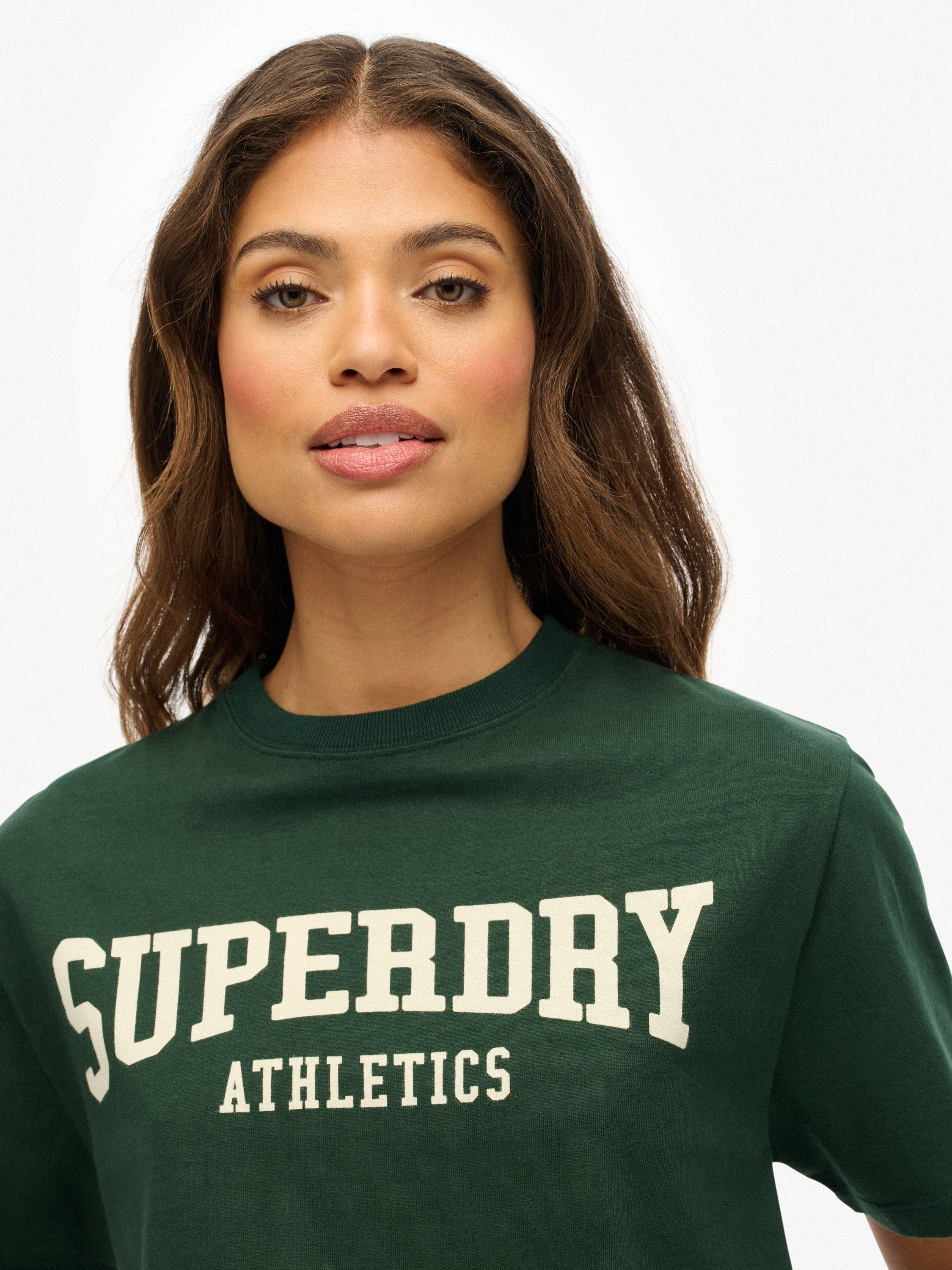 Product image 4 of 5, which shows Superdry Athletic Essentials Oversized T-Shirt, Enamel Green, 10