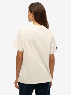 Superdry Athletic Essentials Oversized T-Shirt, Desert Bone   White - view 2, Desert Bone   White