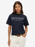 Superdry Athletic Essentials Oversized T-Shirt, Eclipse Navy