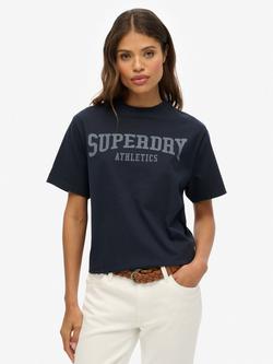 Superdry Athletic Essentials Oversized T-Shirt, Eclipse Navy, Eclipse Navy