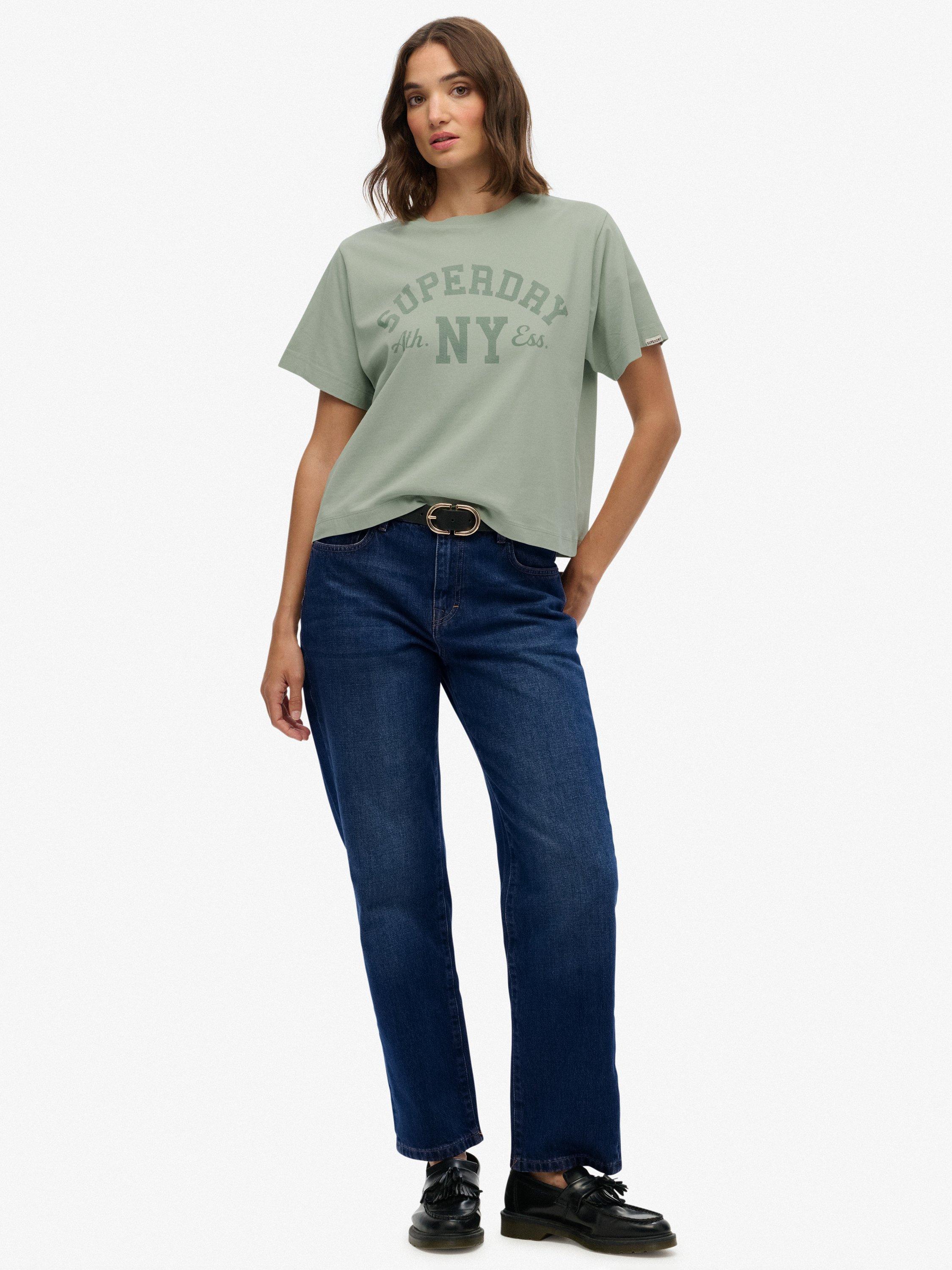 Product image 3 of 5, which shows Superdry Athletic Essentials Loose T-Shirt, Light Jade Green, 10