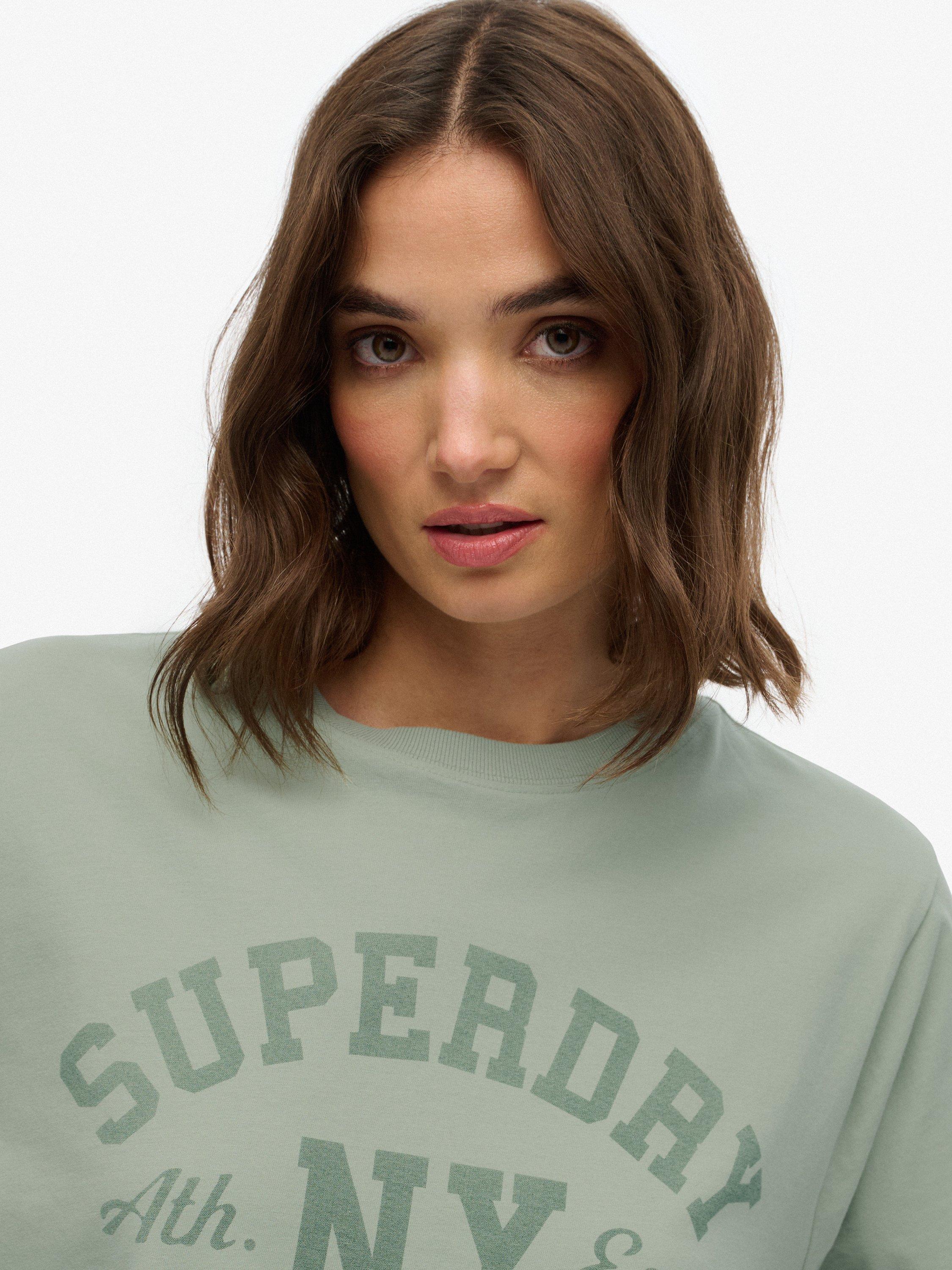Product image 4 of 5, which shows Superdry Athletic Essentials Loose T-Shirt, Light Jade Green, 10